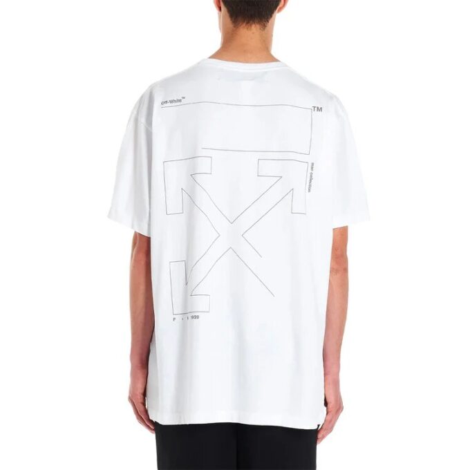 Camiseta de pantalones cortos para hombre con logo sin rematar, color blanco