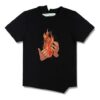 Camiseta de Pantalones Cortos Virgil Abloh Black Diag Fire