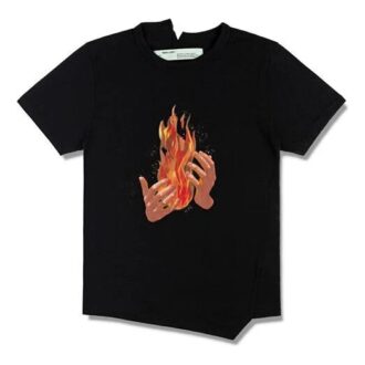 Camiseta de Pantalones Cortos Virgil Abloh Black Diag Fire