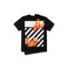 Camiseta de Pantalones Cortos Virgil Abloh Black Diag Fire