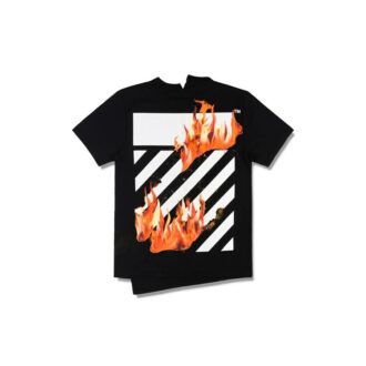 Camiseta de Pantalones Cortos Virgil Abloh Black Diag Fire