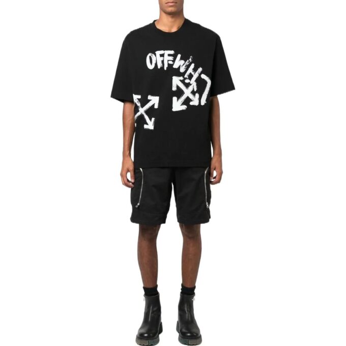 Camiseta de skate oversize con rotulador «Negro»