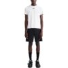 Camiseta deportiva de manga corta con silueta de flecha «Blanco Negro»