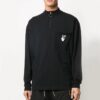 Camiseta deportiva de manga larga con estampado del logotipo, negra