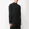 Camiseta deportiva de manga larga con estampado del logotipo, negra