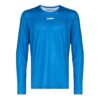 Camiseta deportiva de manga larga con letras impresas, versión estándar, azul