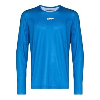 Camiseta deportiva de manga larga con letras impresas, versión estándar, azul