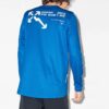 Camiseta deportiva de manga larga con letras impresas, versión estándar, azul