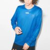 Camiseta deportiva de manga larga con letras impresas, versión estándar, azul