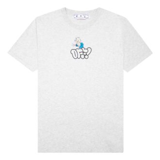 Camiseta gris de manga corta con cuello redondo y estampado del logotipo Alphabet de Off-White para hombre, temporada primavera-verano 2022 Camiseta gris de manga corta con cuello redondo y estampado del logotipo Alphabet de Off-White para hombre, temporada primavera-verano 2022