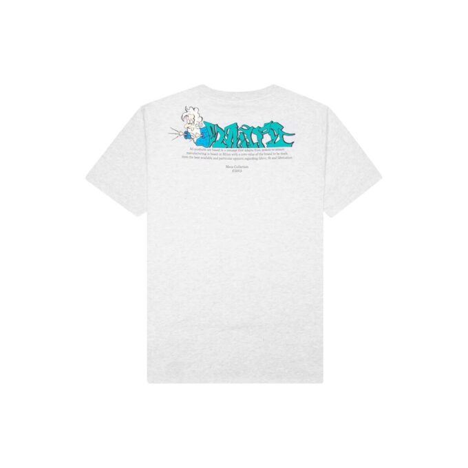 Camiseta gris de manga corta con cuello redondo y estampado del logotipo Alphabet de Off-White para hombre, temporada primavera-verano 2022