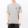 Camiseta gris de manga corta y corte holgado con cuello redondo y estampado del logotipo de Off-White para hombre, colección FW21