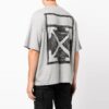 Camiseta gris de manga corta y corte holgado con estampado del logotipo Off-White para hombre FW21
