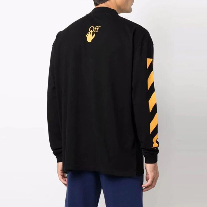 Camiseta holgada de manga larga con estampado de rayas y motivos de Caravaggio de Off-White para hombre, color negro