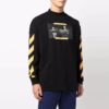 Camiseta holgada de manga larga con estampado de rayas y motivos de Caravaggio de Off-White para hombre, color negro