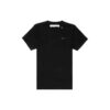Camiseta holgada sin rematar, cuello redondo y pantalones cortos, color negro