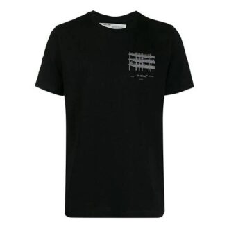 Camiseta industrial de manga corta para hombre con logotipo, corte normal