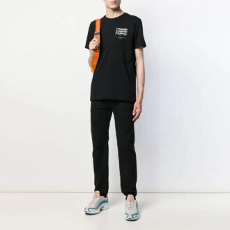 Camiseta industrial de manga corta para hombre con logotipo, corte normal