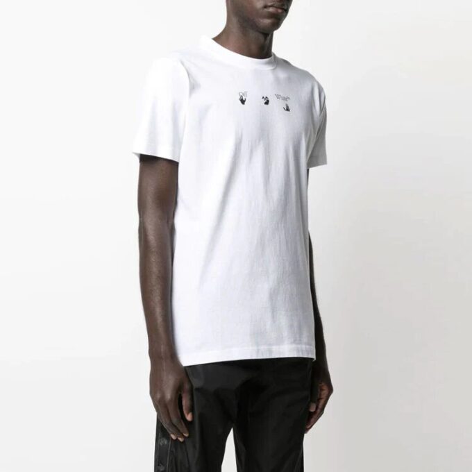 Camiseta informal de pantalones cortos con cuello redondo y estampado, colección primavera-verano 2021, color blanco