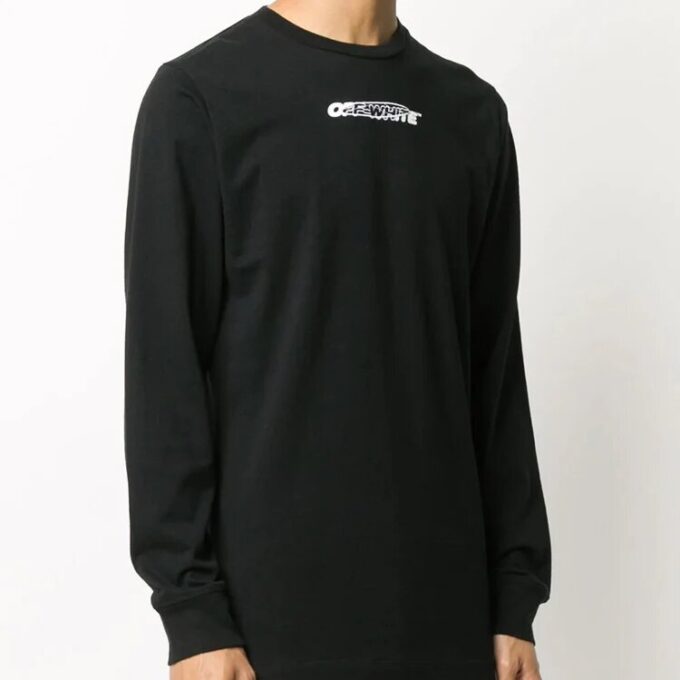 Camiseta negra con estampado de logotipo Off-White para hombre