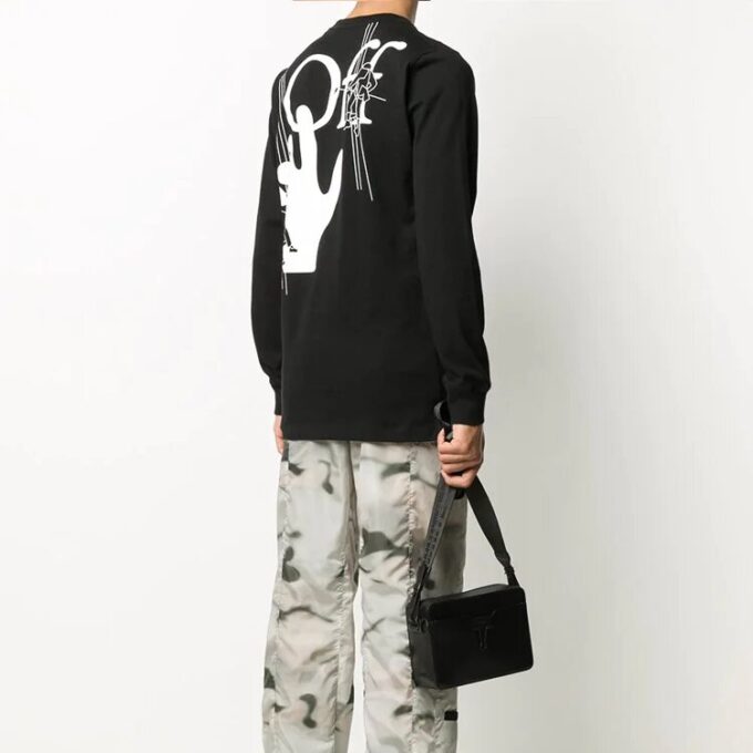 Camiseta negra con estampado de logotipo Off-White para hombre
