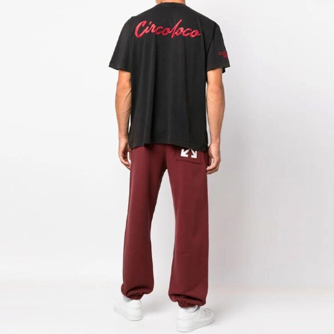 Camiseta negra de manga corta con cuello redondo y diseño de flecha Off-White para hombre, temporada otoño-invierno 2022