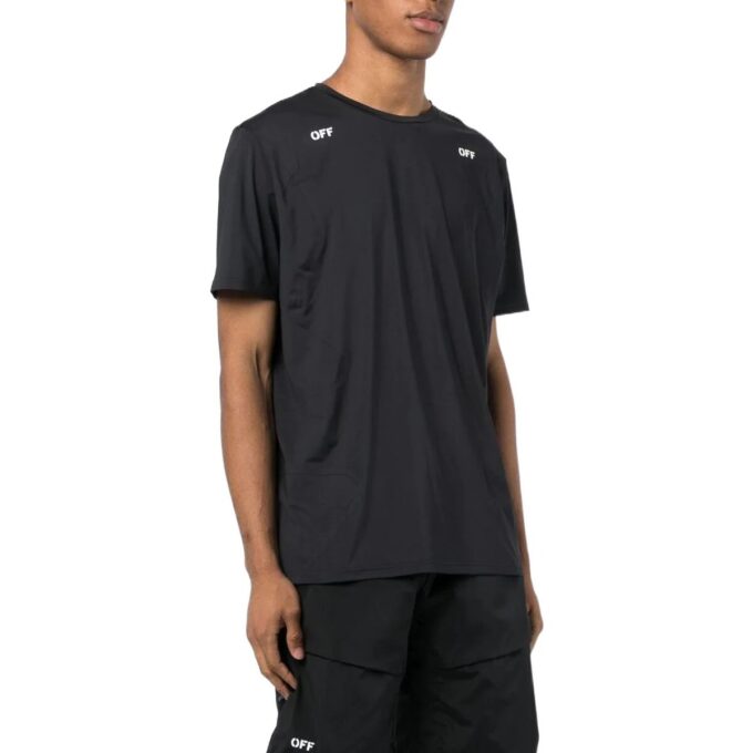 Camiseta negra de manga corta con cuello redondo y estampado de flechas de Off-White para hombre