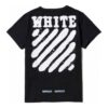 Camiseta negra de manga corta Off-White para hombre C/O VIRGIL ABLOH con estampado de tintas salpicadas y rayas de tigre