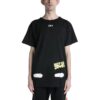 Camiseta negra de manga corta Off-White para hombre C/O VIRGIL ABLOH con estampado de tintas salpicadas y rayas de tigre
