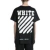 Camiseta negra de manga corta Off-White para hombre C/O VIRGIL ABLOH con estampado de tintas salpicadas y rayas de tigre