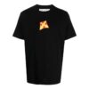 Camiseta negra de manga corta con cuello redondo y estampado del logotipo de Off-White para hombre