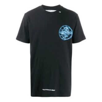 Camiseta negra de manga corta con estampado de logotipo para hombre de Off-White Camiseta negra de manga corta con estampado de logotipo para hombre de Off-White