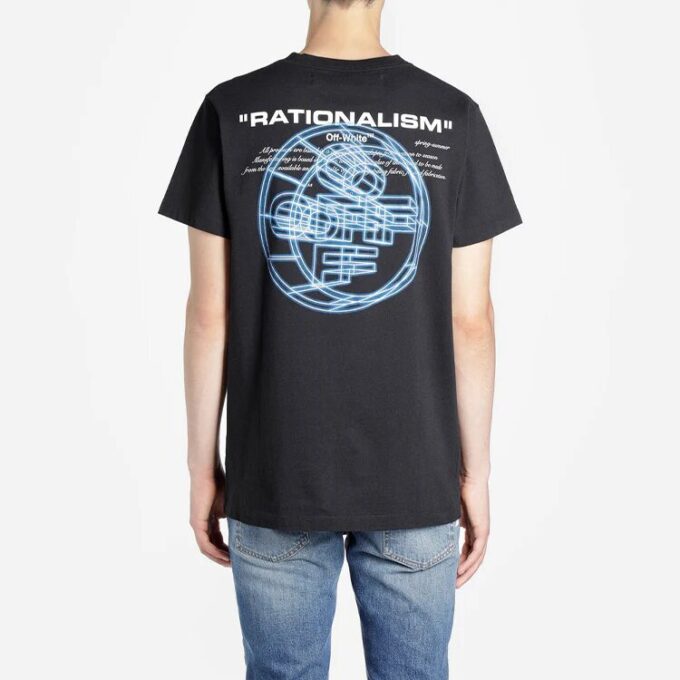 Camiseta negra de manga corta con estampado de logotipo para hombre de Off-White