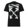 Camiseta negra de manga corta con estampado de logotipo y patrón de flechas Off-White SS21