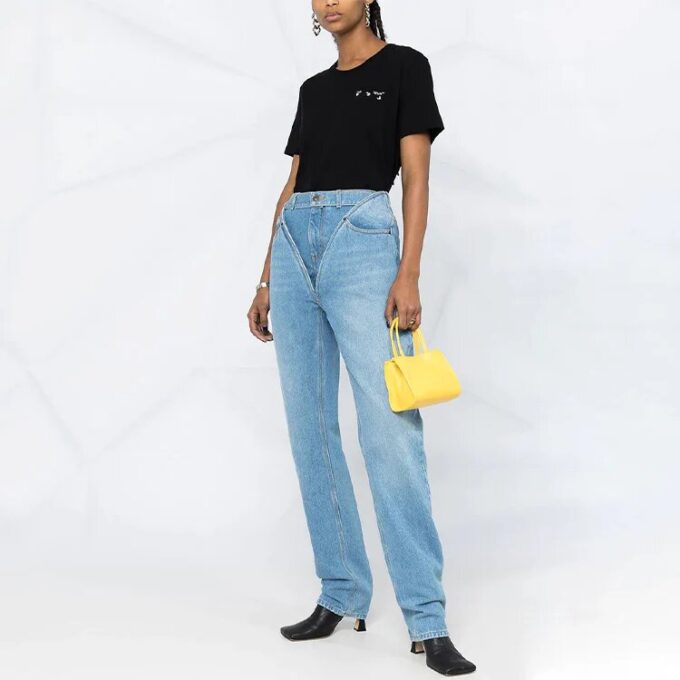 Camiseta negra de manga corta con estampado de logotipo y patrón de flechas Off-White SS21