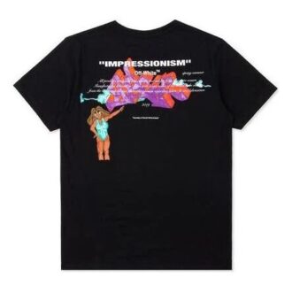 Camiseta negra de manga corta con estampado en la espalda de Off-White para hombre Camiseta negra de manga corta con estampado en la espalda de Off-White para hombre