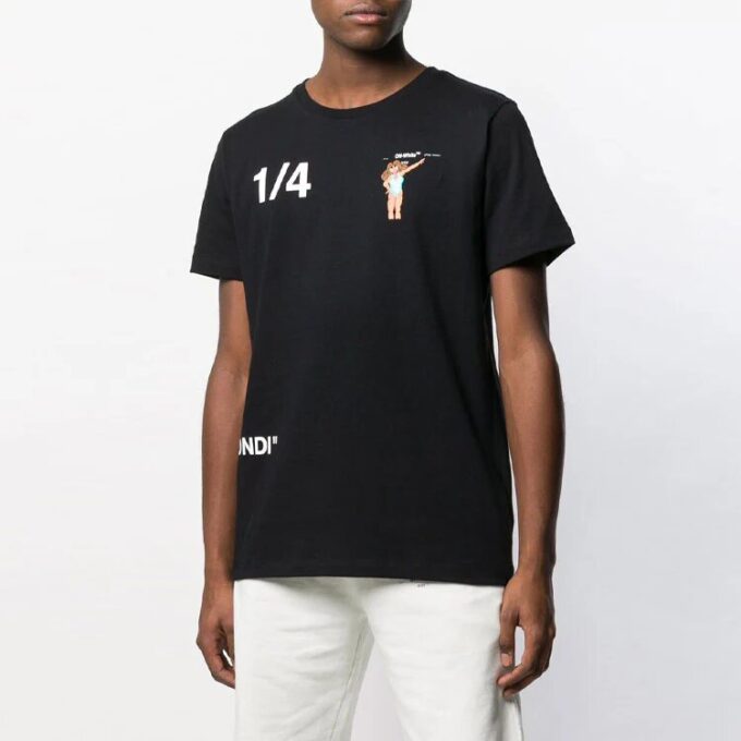 Camiseta negra de manga corta con estampado en la espalda de Off-White para hombre