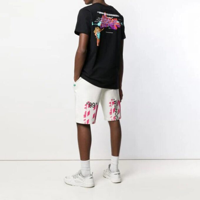 Camiseta negra de manga corta con estampado en la espalda de Off-White para hombre