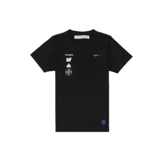 Camiseta negra de manga corta con estampado fotográfico en la espalda de Off-White para hombre en Pantalones Cortos Camiseta negra de manga corta con estampado fotográfico en la espalda de Off-White para hombre en Pantalones Cortos