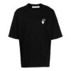 Camiseta negra de manga corta con estampado pequeño para hombre de Off-White