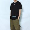 Camiseta negra de manga corta con rayas alfabéticas básicas Off-White para hombre C/O VIRGIL ABLOH