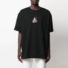 Camiseta negra de manga corta holgada con dibujo de flecha azul de la colección 21SS