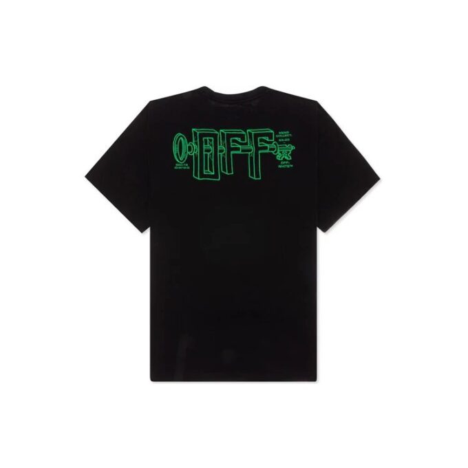 Camiseta negra de manga corta holgada con estampado del logotipo bordado C/O VIRGIL ABLOH de Off-White para hombre