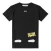 Camiseta negra de manga corta Off-White para hombre C/O Virgil Abloh con estampado de rayas de tigre y salpicaduras de tinta