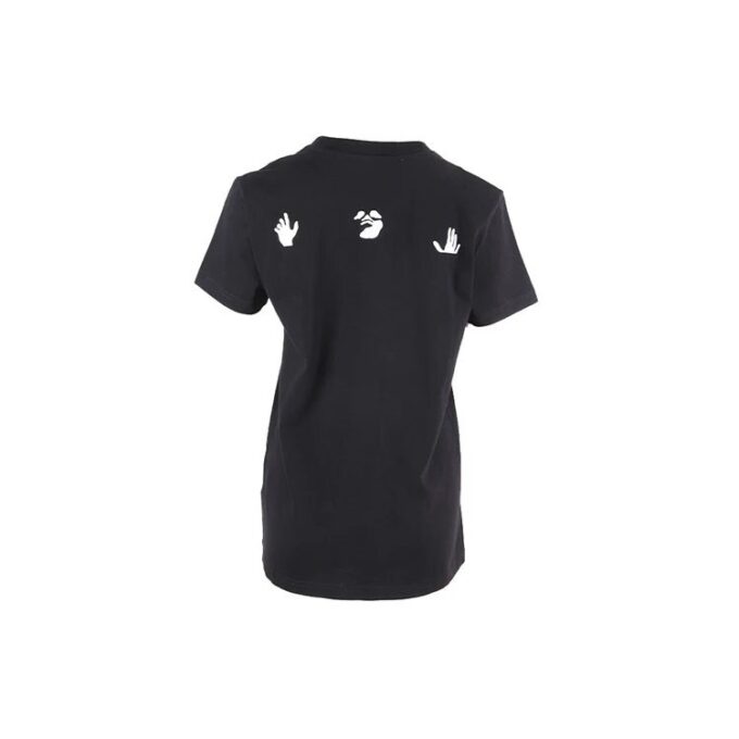 Camiseta negra de manga corta y corte ajustado con eslogan Off-White