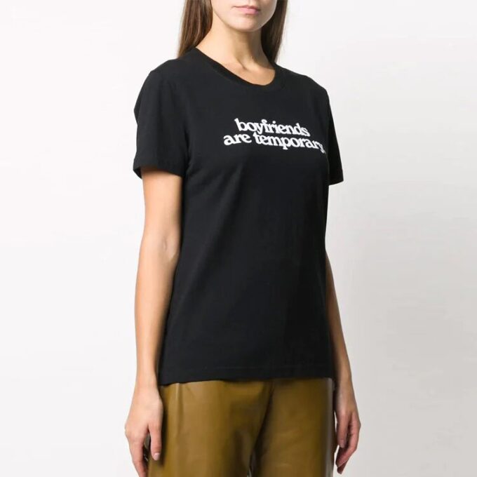 Camiseta negra de manga corta y corte ajustado con eslogan Off-White