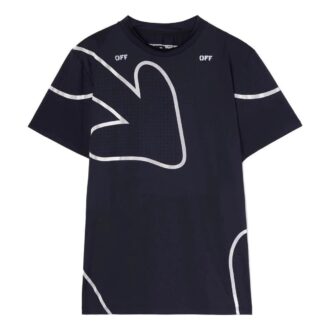 Camiseta negra de manga corta y corte ajustado con estampado de flechas y logotipo Off-White para hombre, colección Otoño-Invierno 2022 Camiseta negra de manga corta y corte ajustado con estampado de flechas y logotipo Off-White para hombre, colección Otoño-Invierno 2022