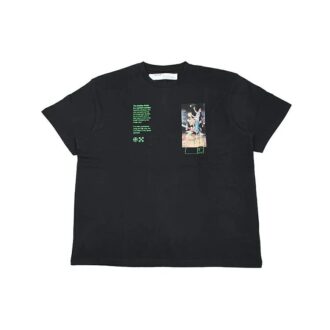 Camiseta negra de manga corta y corte holgado Off-White para hombre C/O VIRGIL ABLOH con estampado de esqueleto Camiseta negra de manga corta y corte holgado Off-White para hombre C/O VIRGIL ABLOH con estampado de esqueleto