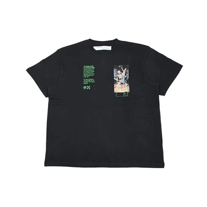 Camiseta negra de manga corta y corte holgado Off-White para hombre C/O VIRGIL ABLOH con estampado de esqueleto