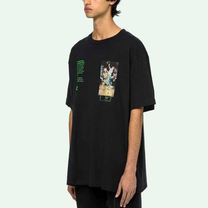 Camiseta negra de manga corta y corte holgado Off-White para hombre C/O VIRGIL ABLOH con estampado de esqueleto